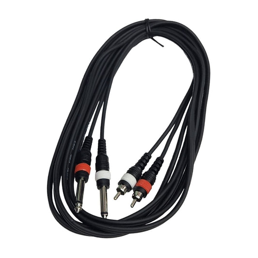 Cable 2 Plug 1/4 - 2 Rca Macho x 3 Metros Profesional