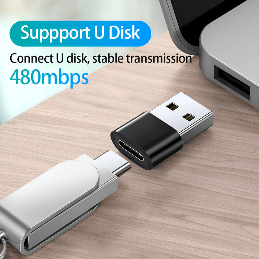 Adaptador Ficha Usb C - Usb Tipo A x 2 Unidades
