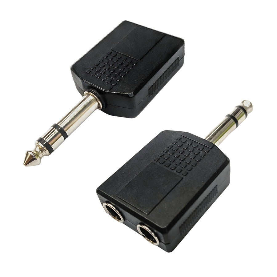 Adaptador De Audio 2 Jack 1/4 Estereo - Plug 1/4 Estereo