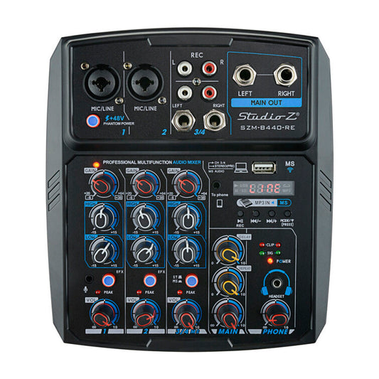 Consola Mixer Zebra Amplificada 4 Canales Usb Szm-B440 RE