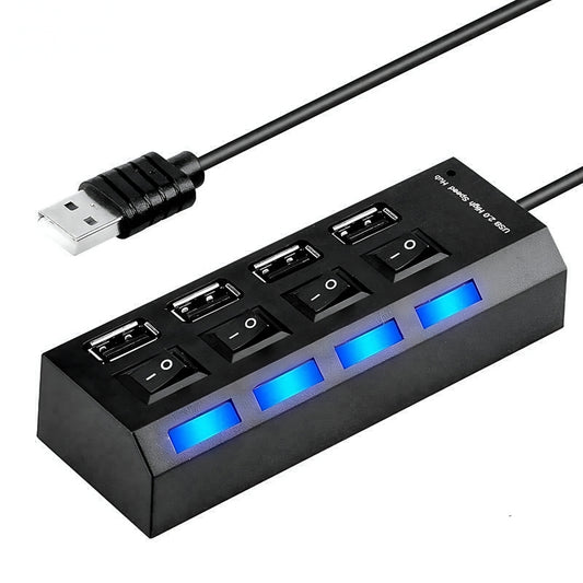 Hub Usb 4 Puertos + Switches On/Off