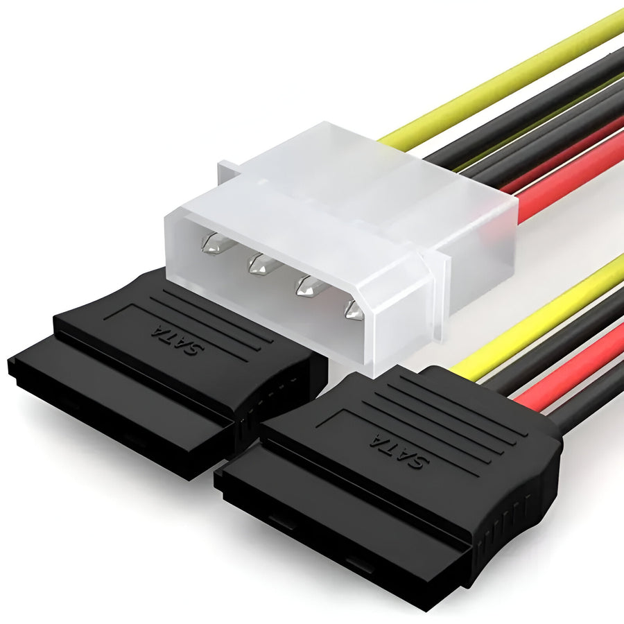 Cable SATA Doble de Poder 15cm Generico Para PC