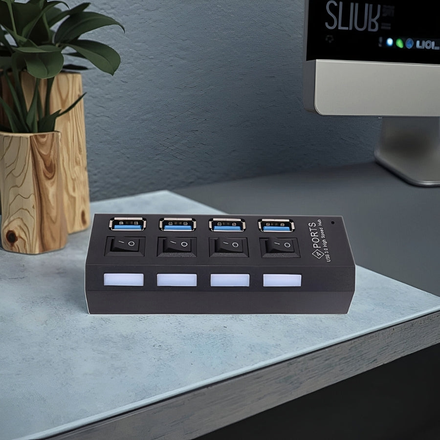 Hub Usb 4 Puertos + Switches On/Off