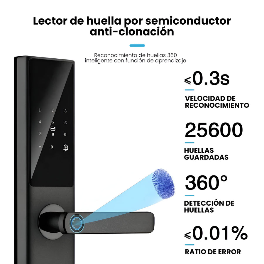 Cerradura Inteligente c/Huella Digital y Tarjeta Lk-0099