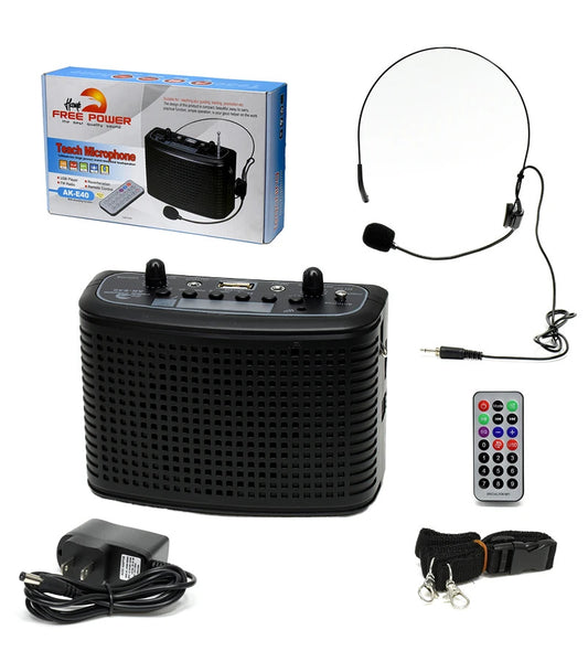 Parlante Amplificador De Voz c/Vincha y Microfono Ake40