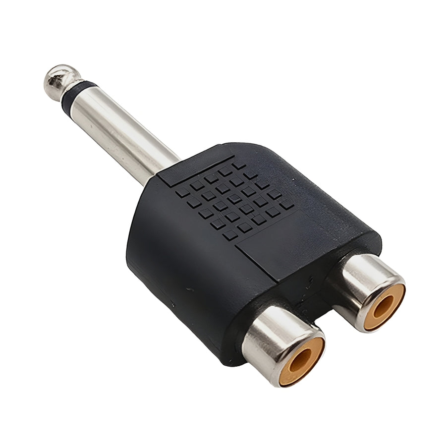 Adaptador De Audio 2 Jack Rca - Plug 1/4 Stereo