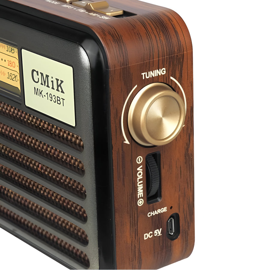 Radio Portatil Retro Am / Fm Cmik Mk-193Bt