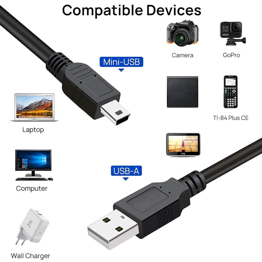 Cable De Datos / Carga Usb A - Mini Usb 3 Metros