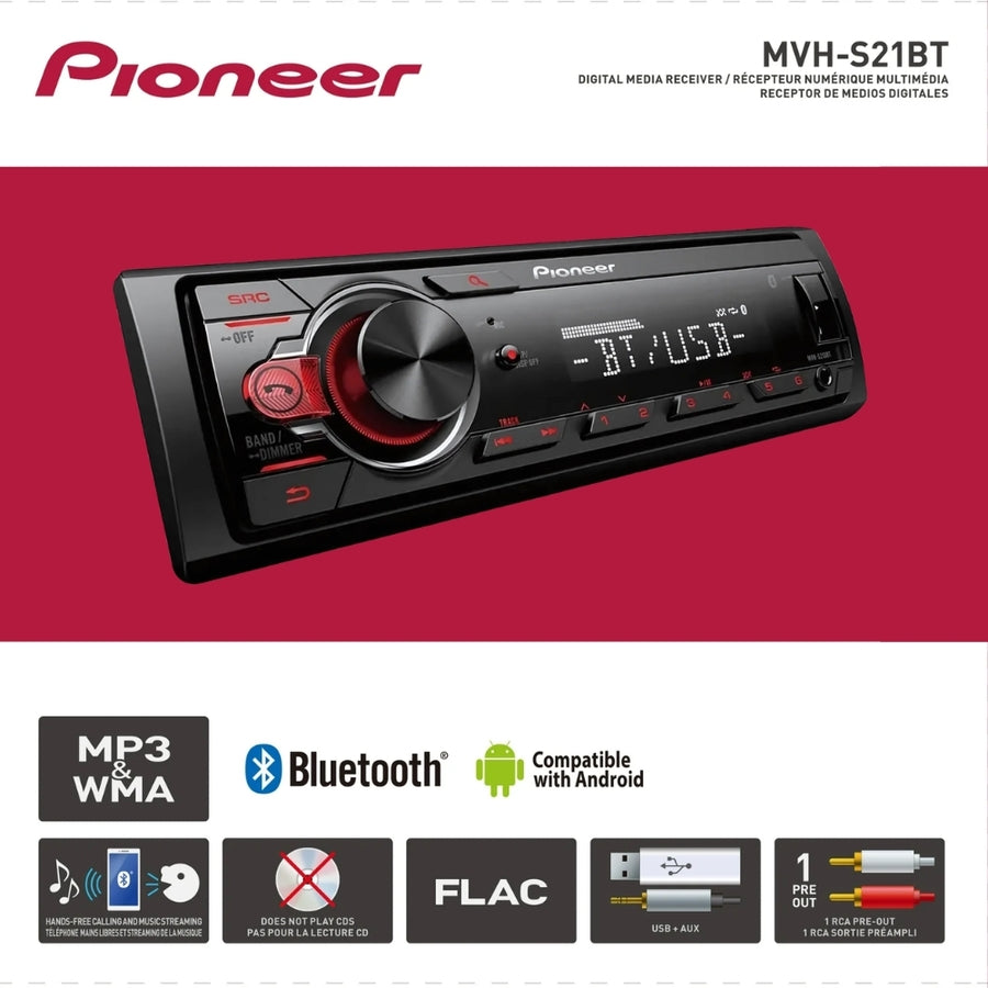 Radio Para Auto Mp3 c/Bluetooth Sin Disco Mvh-S215 Bt