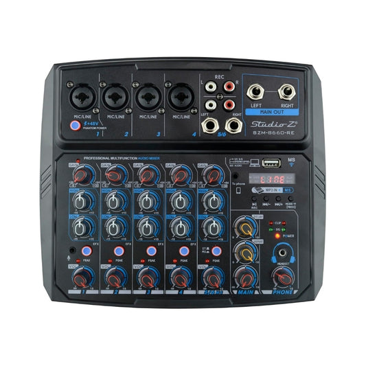 Consola Mixer Zebra Amplificada 6 Canales Usb Szm-B660 RE