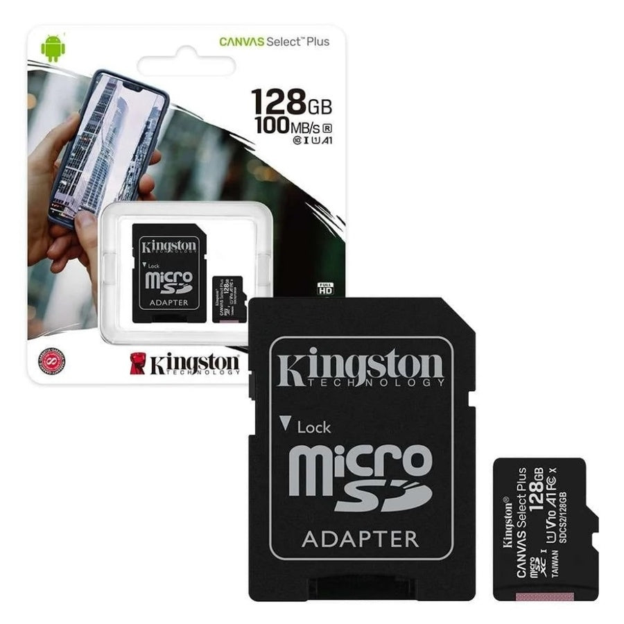 Memoria MicroSD Kingston 128GB Clase 10 c/Adaptador