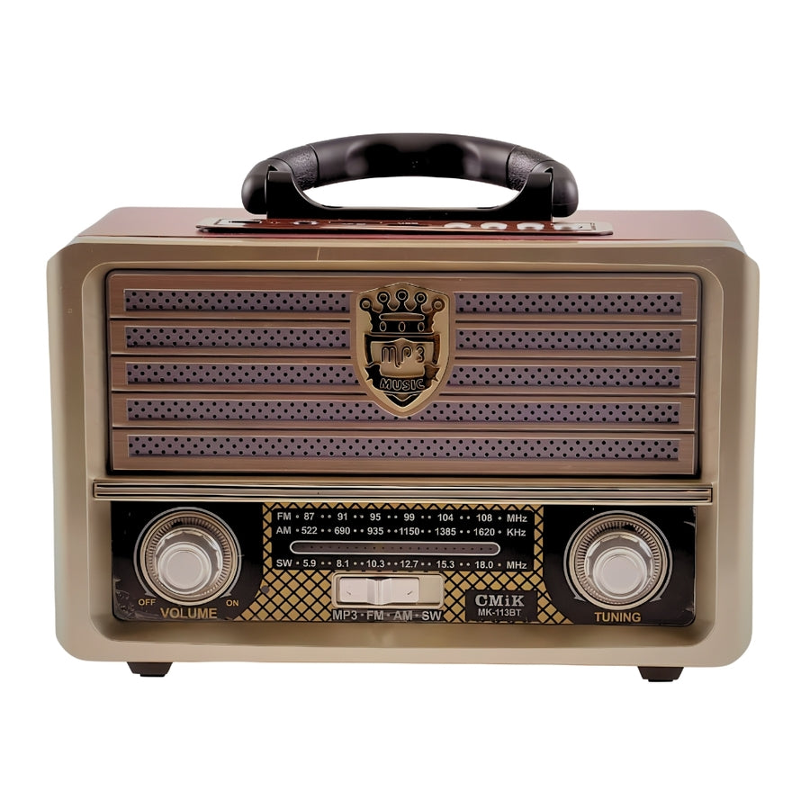 Radio Retro Cmik Recargable Am/Fm/Sw Con Bluetooth Mk-113Bt