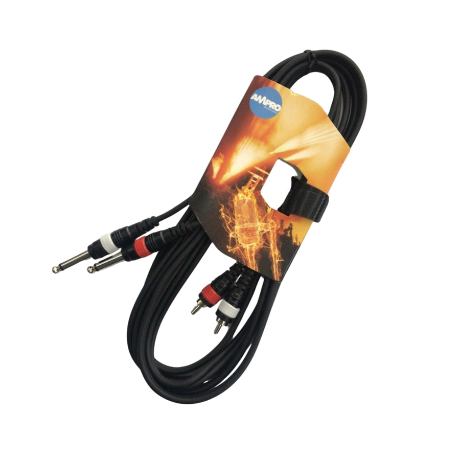 Cable 2 Plug 1/4 - 2 Rca Macho x 3 Metros Profesional