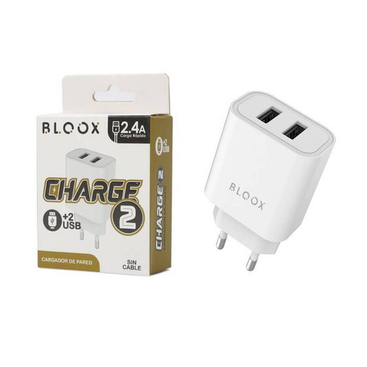 Cargador Bloox 2 Usb 2.4a Sin Cable