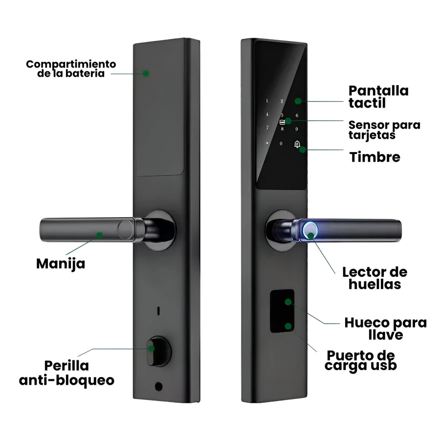 Cerradura Inteligente c/Huella Digital y Tarjeta Lk-0099