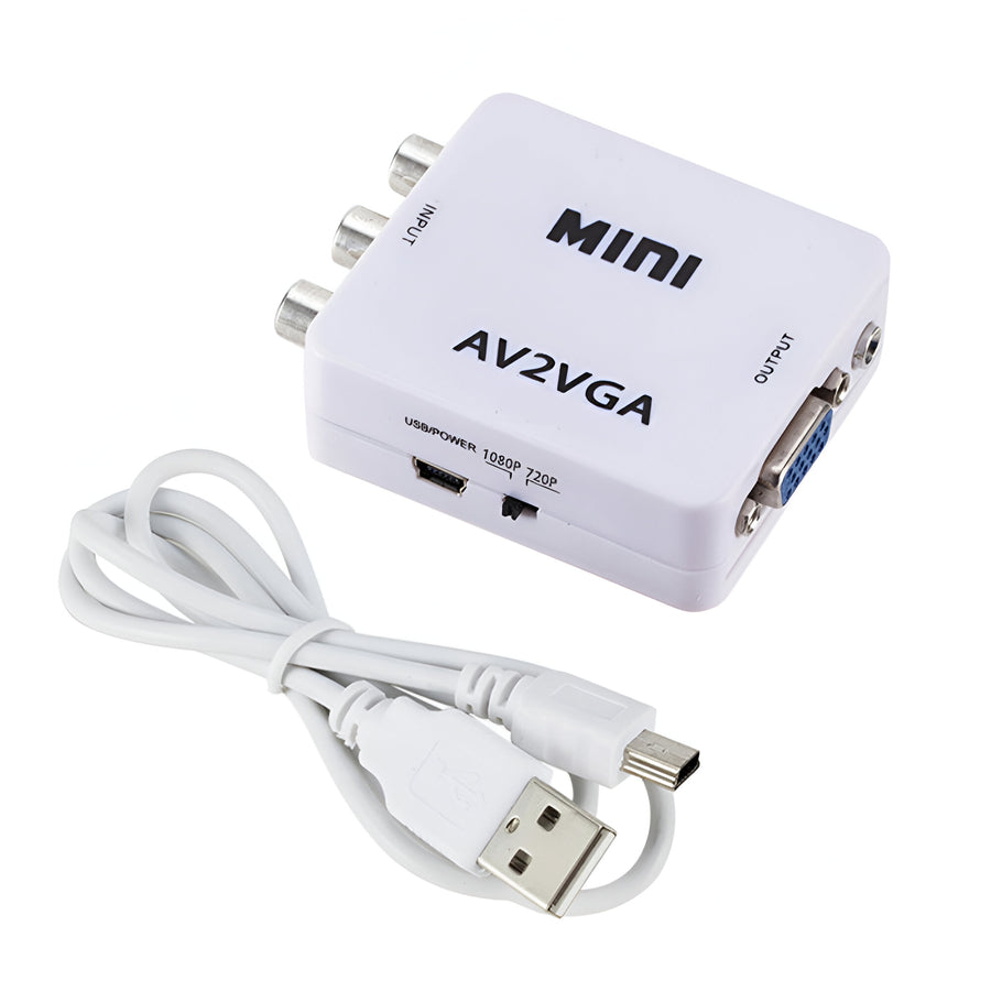 Convertidor Conversor De Video Rca (In) - Vga (Out) 1080p