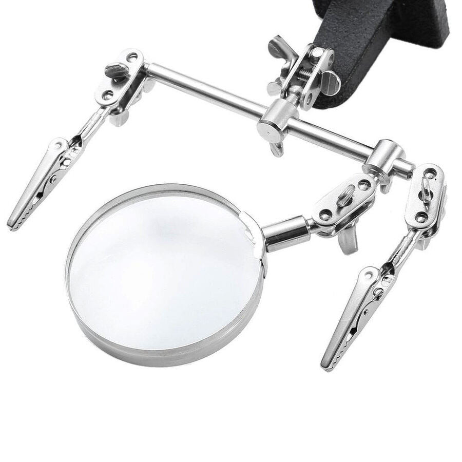 Soporte Para Soldar Con Lupa Y Pinzas De Sujecion