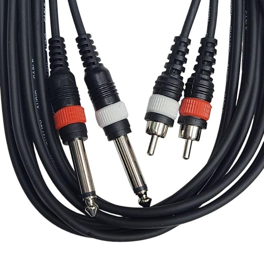 Cable 2 Plug 1/4 - 2 Rca Macho x 3 Metros Profesional