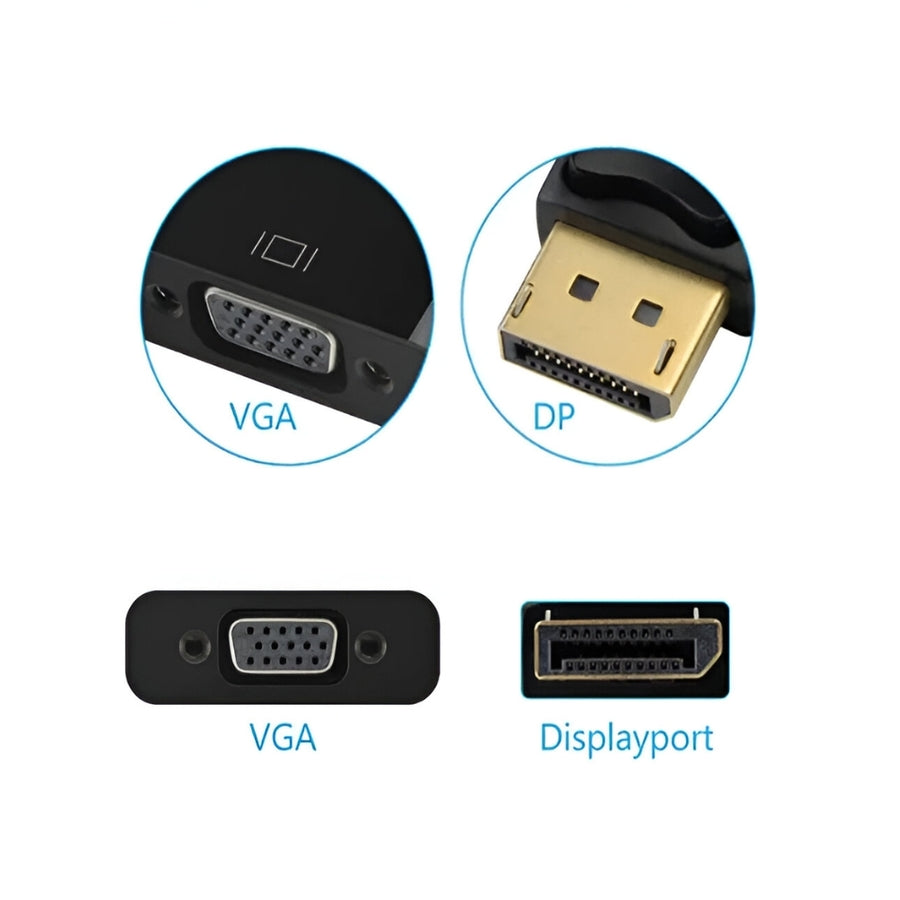 Adaptador De Video Displayport (Macho) - Vga (Hembra)