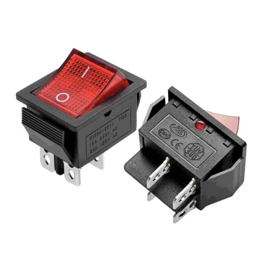 Llave Tecla Switch Roja 2 Posiciones 4 Contactos On / Off