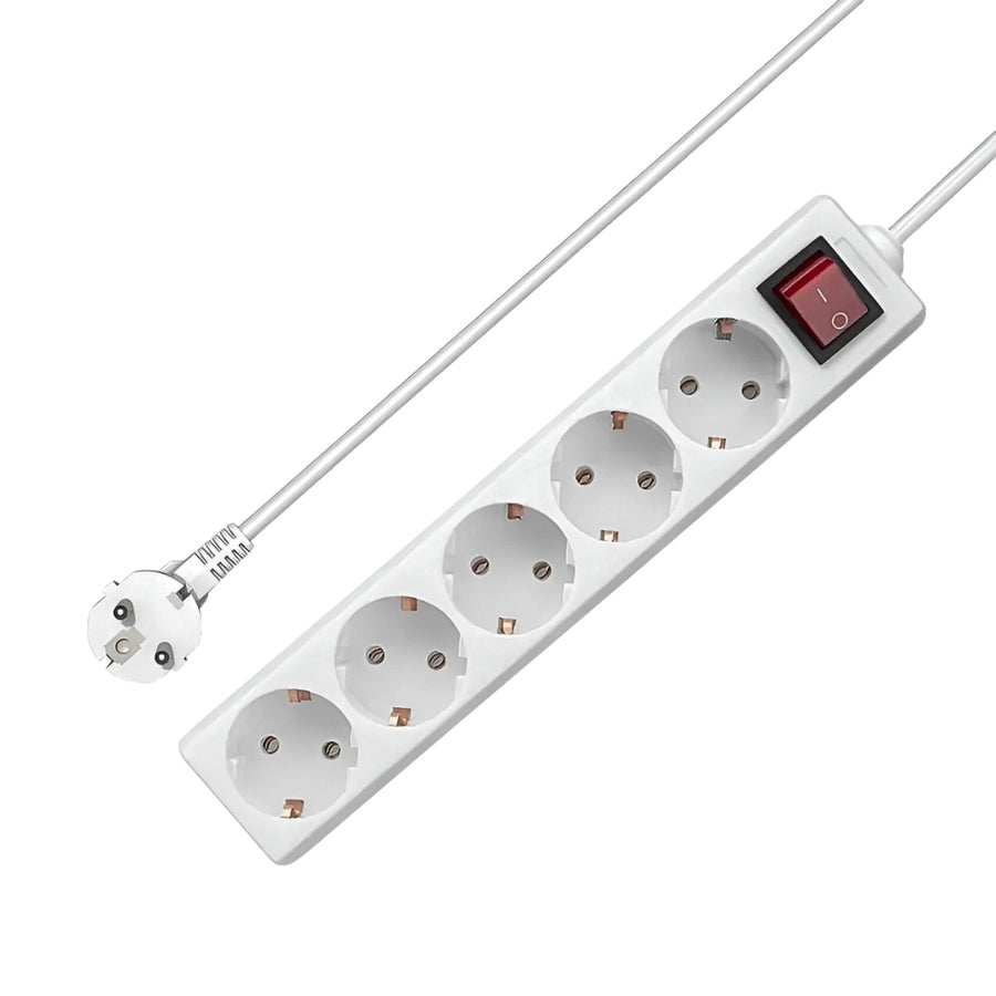 Zapatilla Adaptador De Corriente 1.5 Metros 5 Conexiones