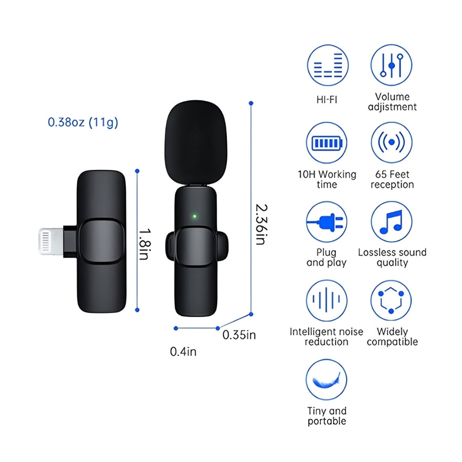 Set 2 Microfonos Solaperos Lightning Para Celular K9-IOS