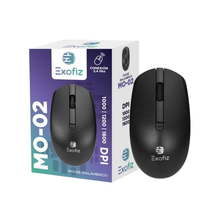 Mouse Inalambrico Mo-02 Negro Exofiz