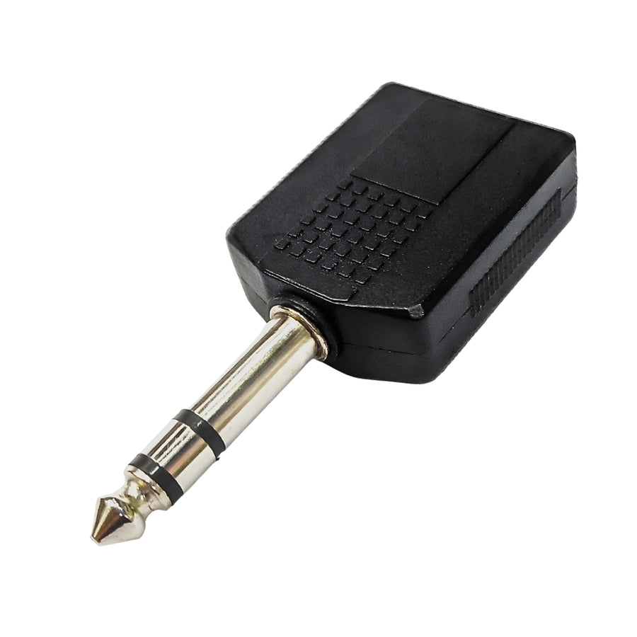 Adaptador De Audio 2 Jack 1/4 Estereo - Plug 1/4 Estereo
