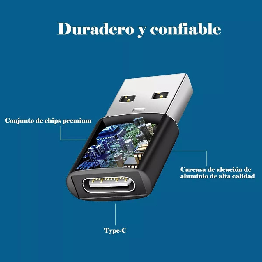 Adaptador Ficha Usb C - Usb Tipo A x 2 Unidades