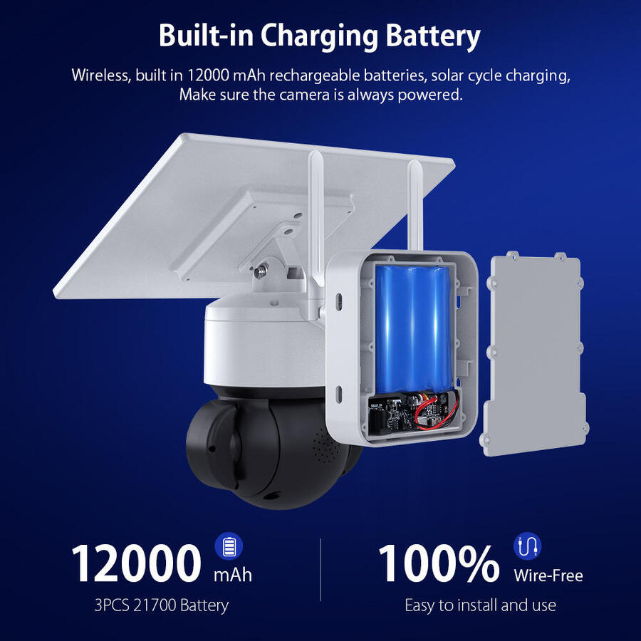Camara De Seguridad Tuya 3Mp c/Panel Solar (4G) CA0468