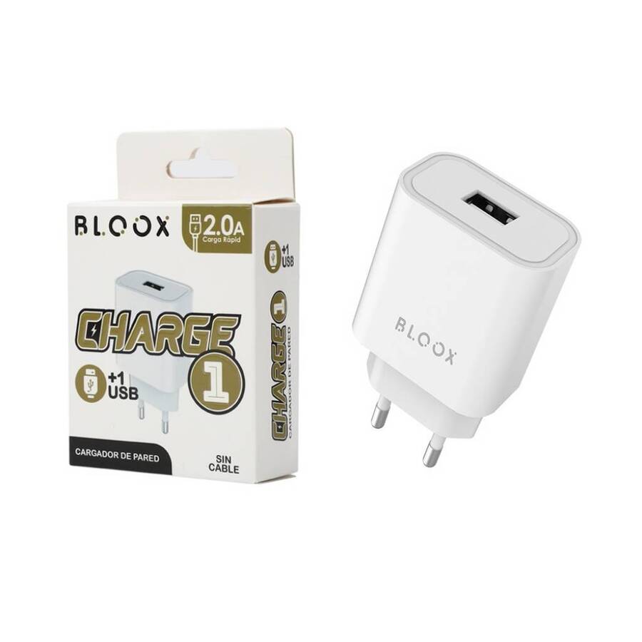 Cargador Bloox 1 Usb 2a Sin Cable
