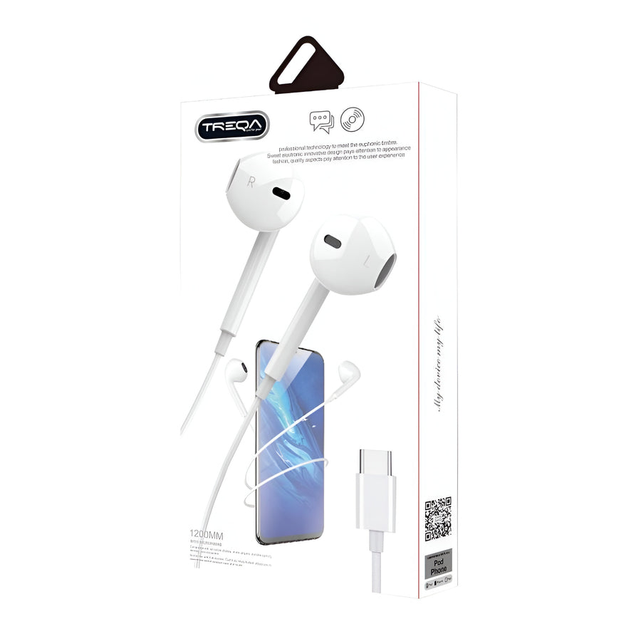 Auriculares c/Cable Tipo C 1.2 Metros