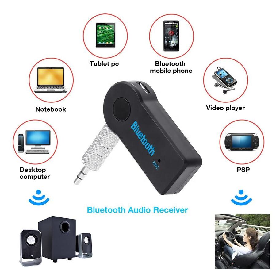 Receptor Audio Usb Bluetooth Auto Jack Spika 3.5