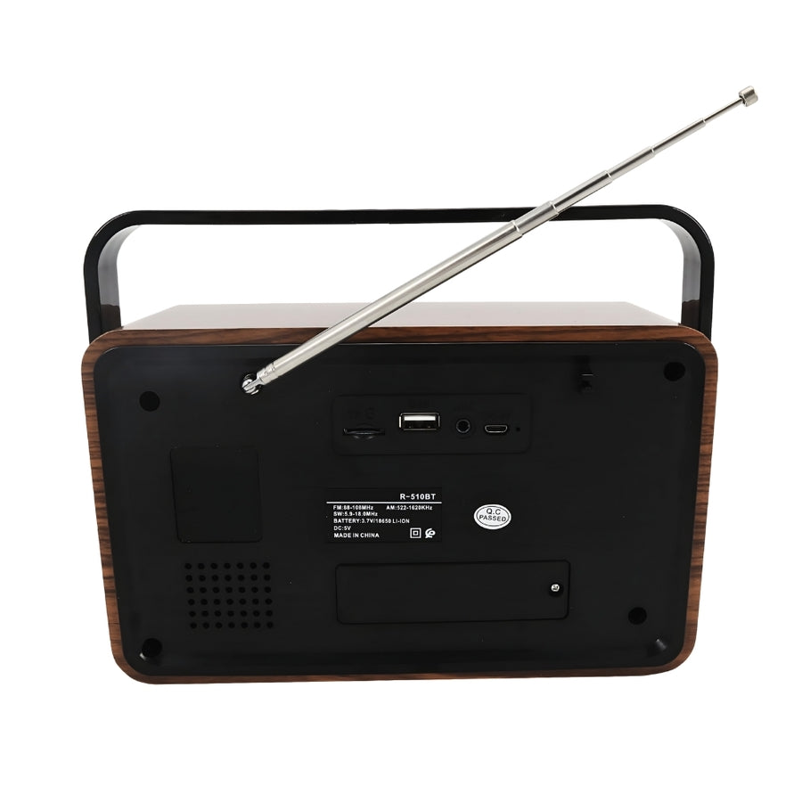 Radio Vintage Eurocom Am/Fm Bluetooth c/Bateria R-510Bt