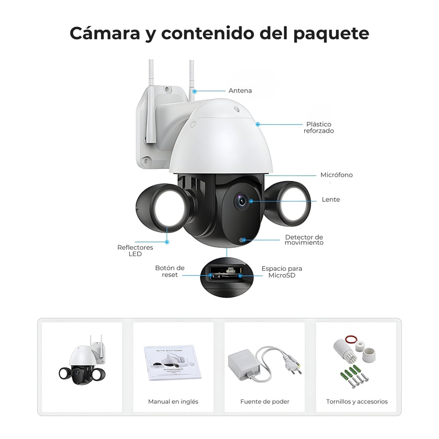 Camara De Seguridad Tuya 3Mp Wi-Fi Waterproof Sm-C38A