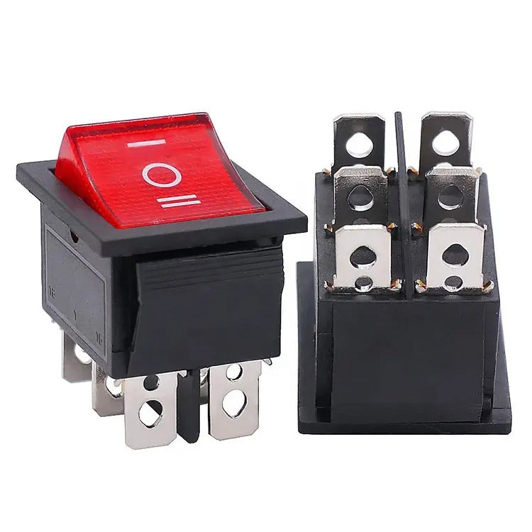 Llave Tecla Switch Roja 2 Posiciones 6 Contactos On / Off