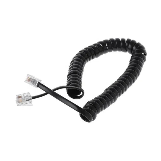 Cable De Telefono Rulo Rj11 Negro 3.5 Metros