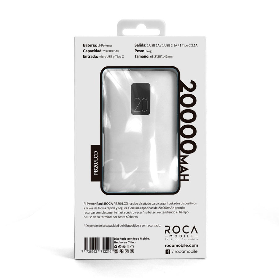Power Bank Roca Pb20 20.000mAh Usb
