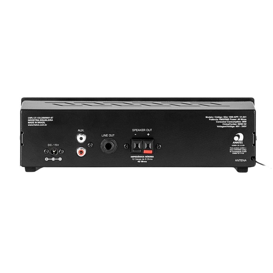 Sintoamplificador Slim-1000App Bluetooth / Fm 30w Frahm
